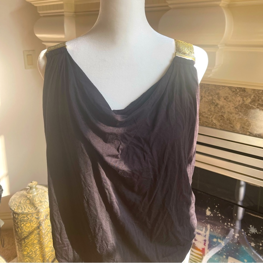 Michael Kors GORGEOUS Draped Neck with Gold-Metal Hardware Straps 🔥🔥🔥, NWT